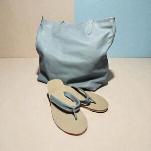 Sseko Custom-Made Zippered Bucket Bag/Tote Blue NWOT
